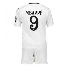 Fotbalové Dres Real Madrid Kylian Mbappe #9 Dětské Domácí 2024-25 Krátký Rukáv (+ trenýrky)